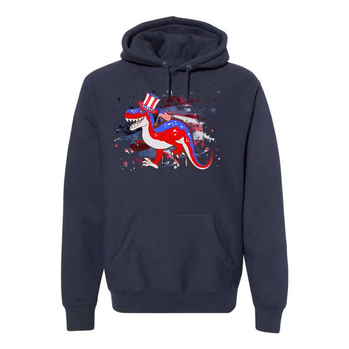 USA Patriotic Presidential Dinosaur Premium Hoodie