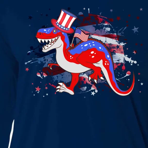 USA Patriotic Presidential Dinosaur Cooling Performance Long Sleeve Crew