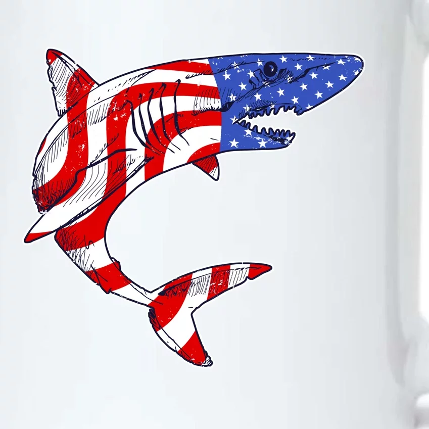 USA Patriotic Shark Black Color Changing Mug