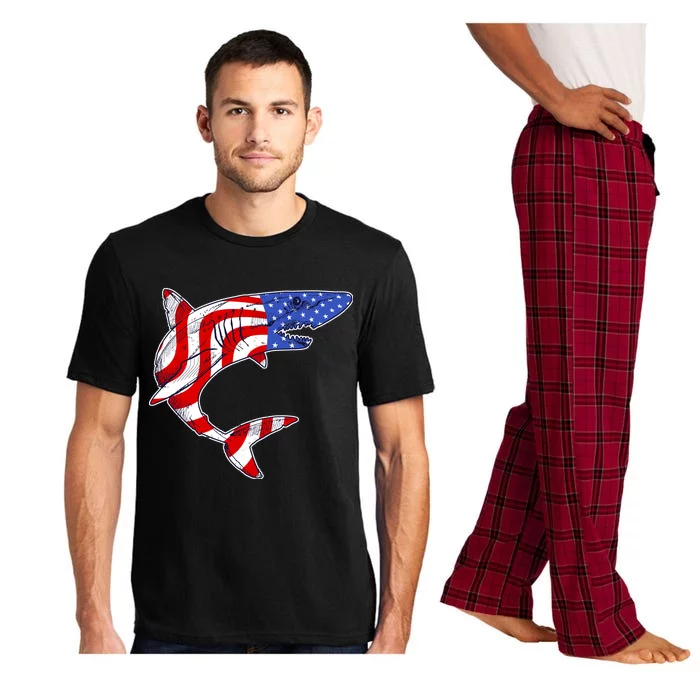 USA Patriotic Shark Pajama Set