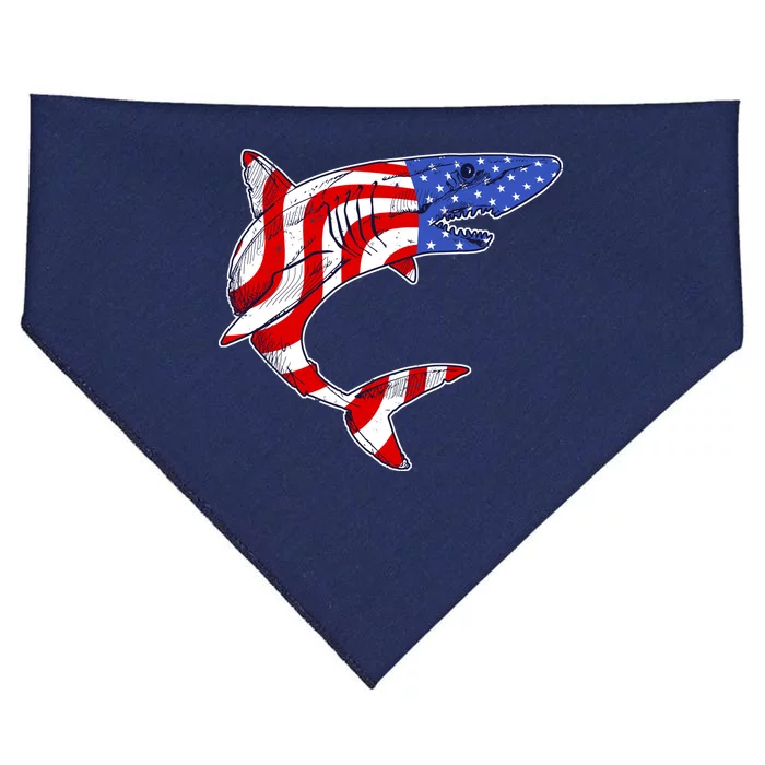 USA Patriotic Shark USA-Made Doggie Bandana