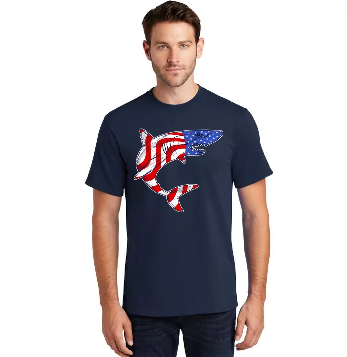 USA Patriotic Shark Tall T-Shirt