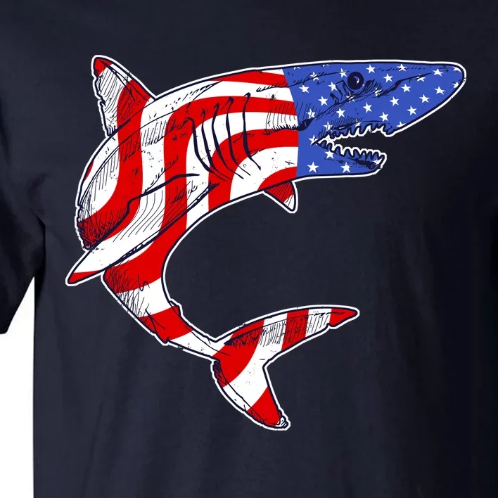 USA Patriotic Shark Tall T-Shirt