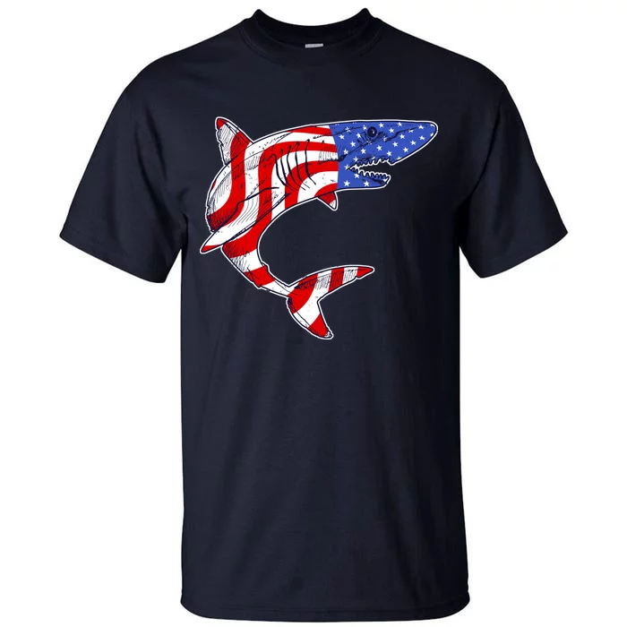 USA Patriotic Shark Tall T-Shirt