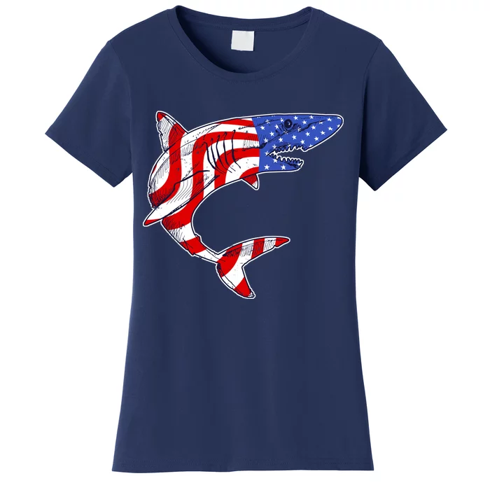 USA Patriotic Shark Women's T-Shirt