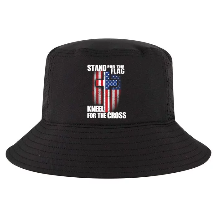 USA Patriotic Stand For The Flag Kneel For The Cross Cool Comfort Performance Bucket Hat