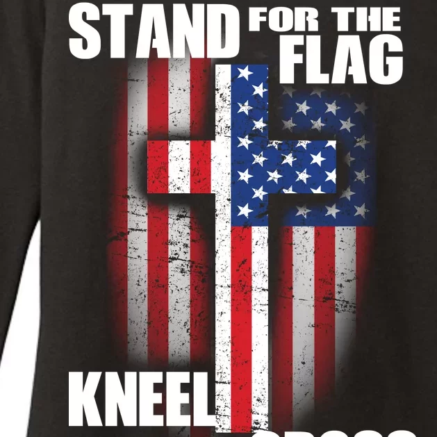 USA Patriotic Stand For The Flag Kneel For The Cross Womens CVC Long Sleeve Shirt