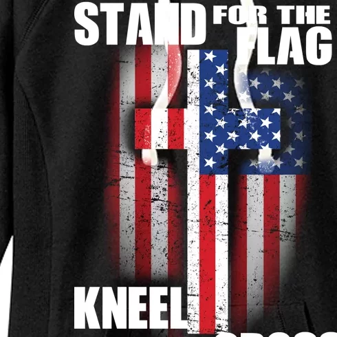 USA Patriotic Stand For The Flag Kneel For The Cross Women's Fleece Hoodie