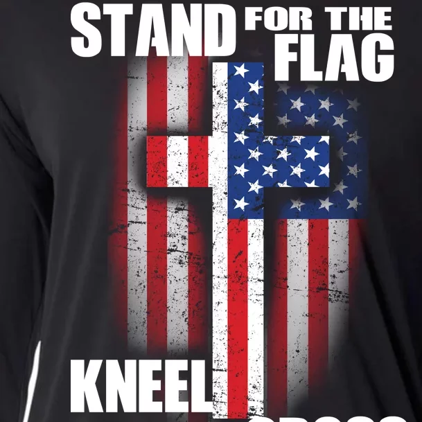 USA Patriotic Stand For The Flag Kneel For The Cross Cooling Performance Long Sleeve Crew