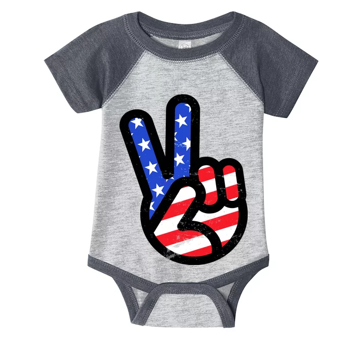 USA Peace Sign Infant Baby Jersey Bodysuit