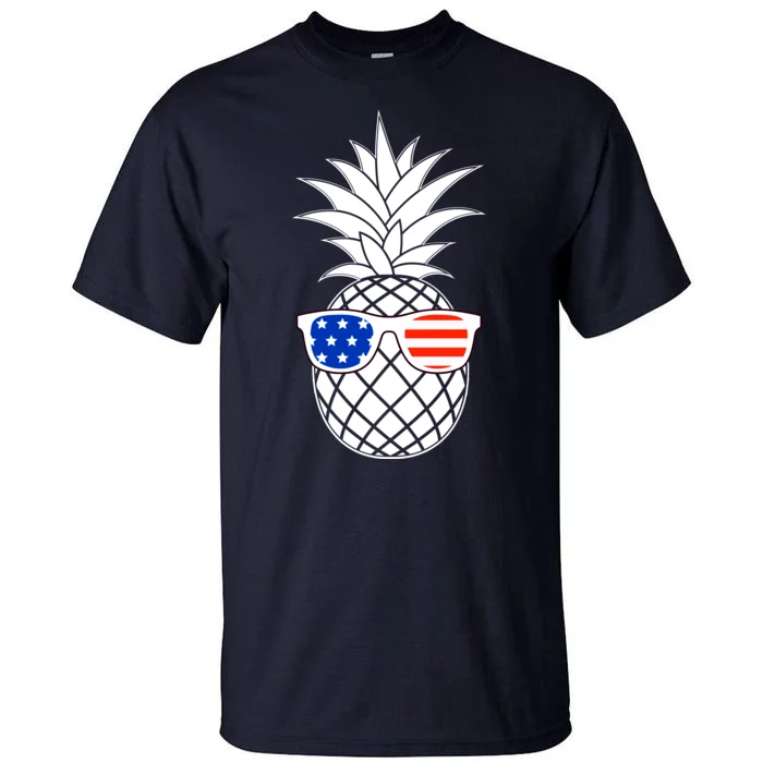 USA Pineapple With Sunglasses Tall T-Shirt