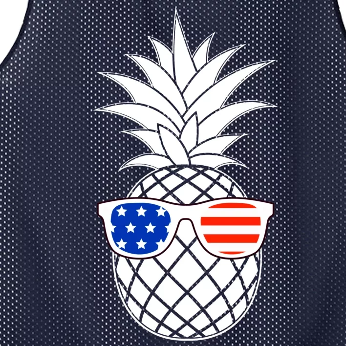 USA Pineapple With Sunglasses Mesh Reversible Basketball Jersey Tank