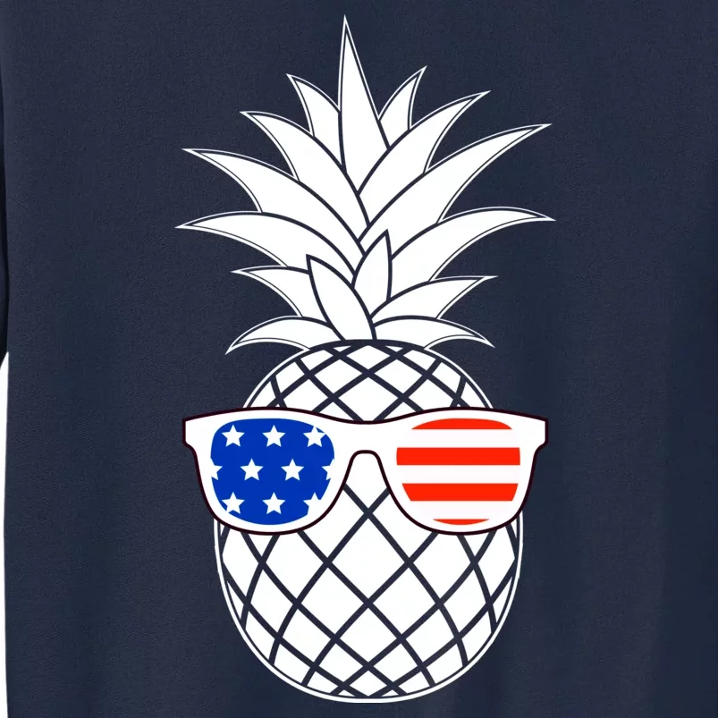 USA Pineapple With Sunglasses Tall Sweatshirt