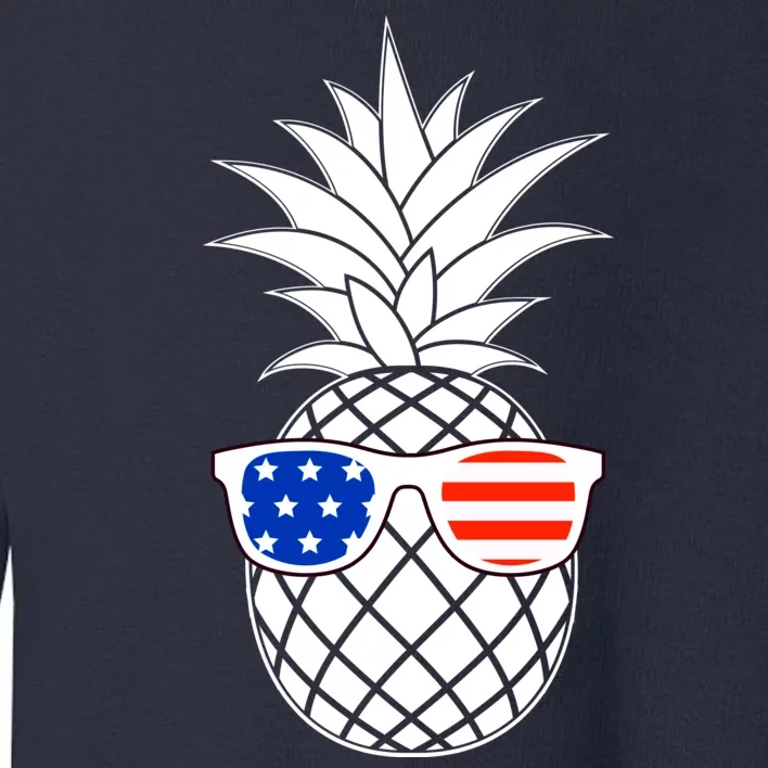 USA Pineapple With Sunglasses Toddler Sweatshirt