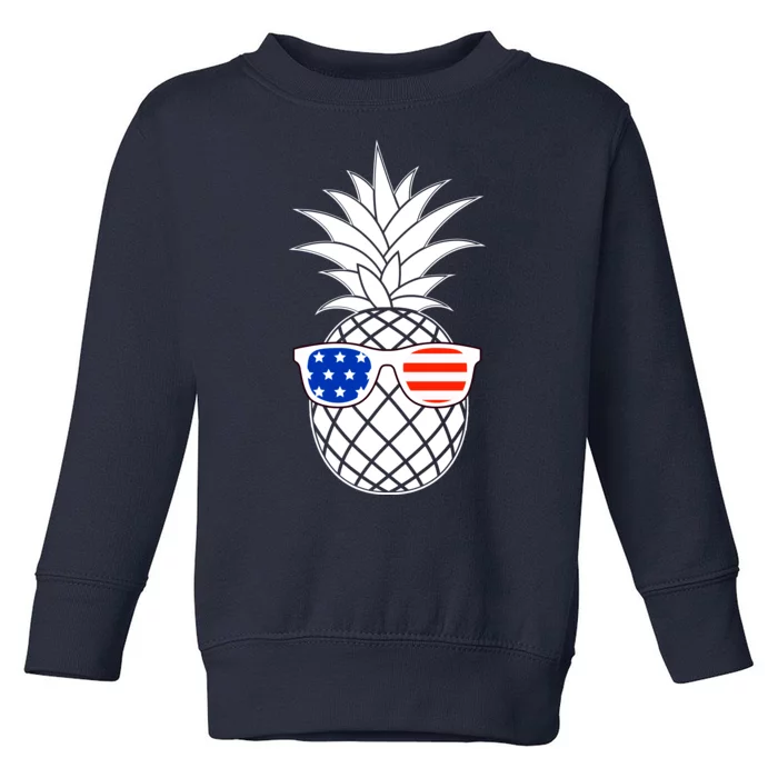 USA Pineapple With Sunglasses Toddler Sweatshirt