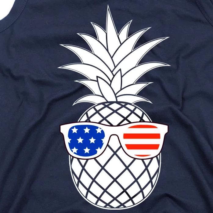 USA Pineapple With Sunglasses Tank Top