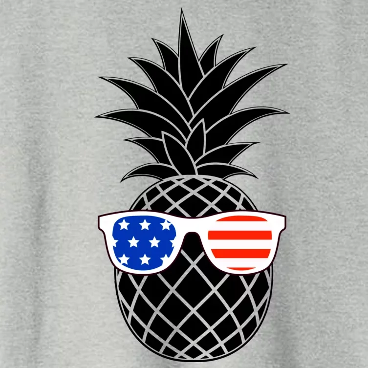 USA Pineapple With Sunglasses Women's Crop Top Tee