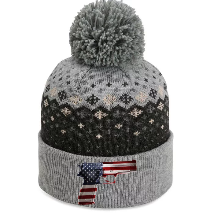 USA Pistol Gun The Baniff Cuffed Pom Beanie