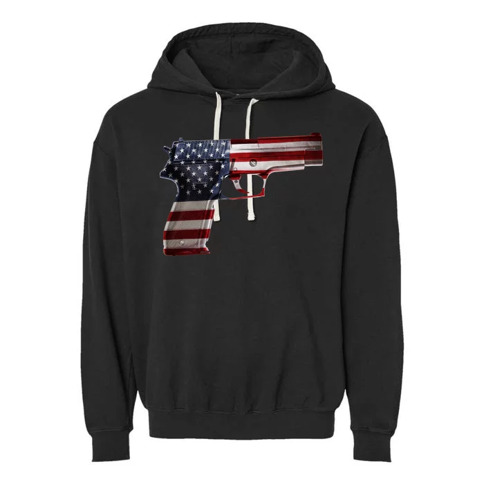 USA Pistol Gun Garment-Dyed Fleece Hoodie