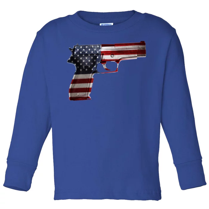 USA Pistol Gun Toddler Long Sleeve Shirt