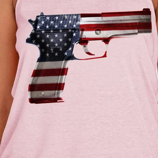 USA Pistol Gun Women's Knotted Racerback Tank