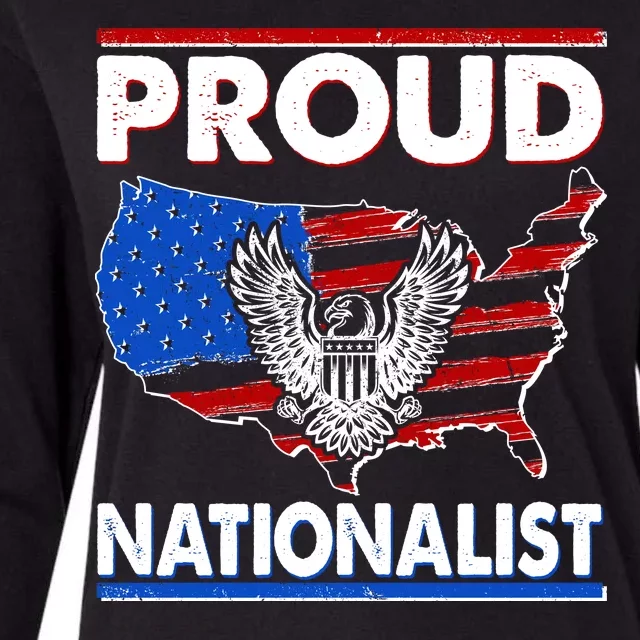 USA Proud Nationalist Womens Cotton Relaxed Long Sleeve T-Shirt