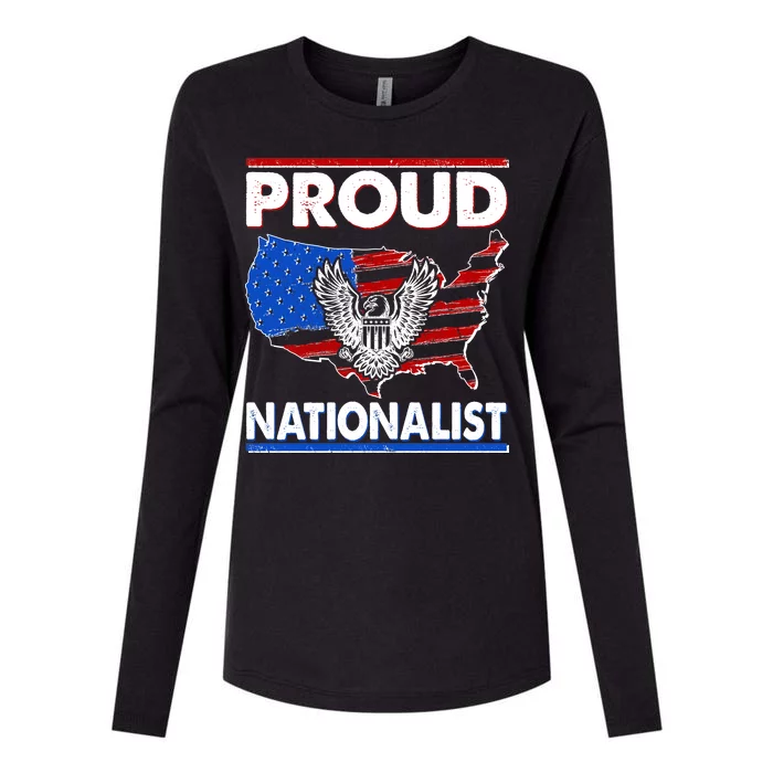 USA Proud Nationalist Womens Cotton Relaxed Long Sleeve T-Shirt