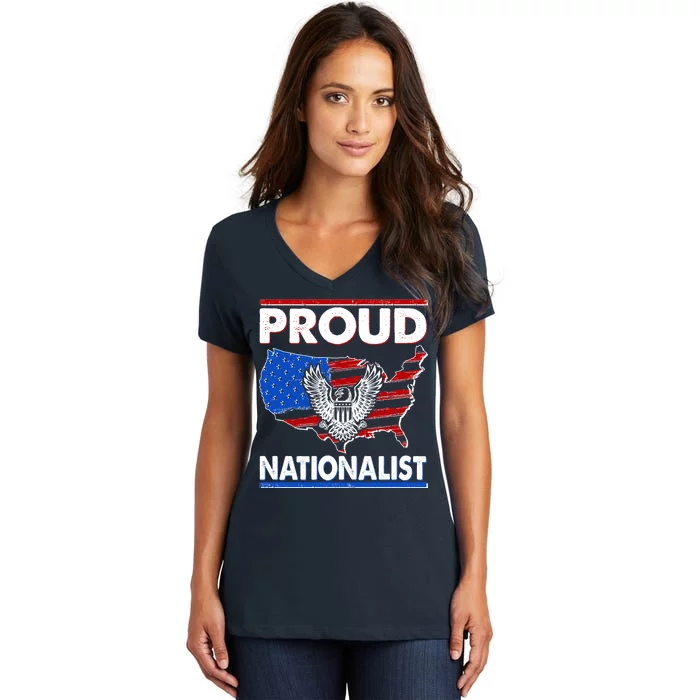 USA Proud Nationalist Women's V-Neck T-Shirt