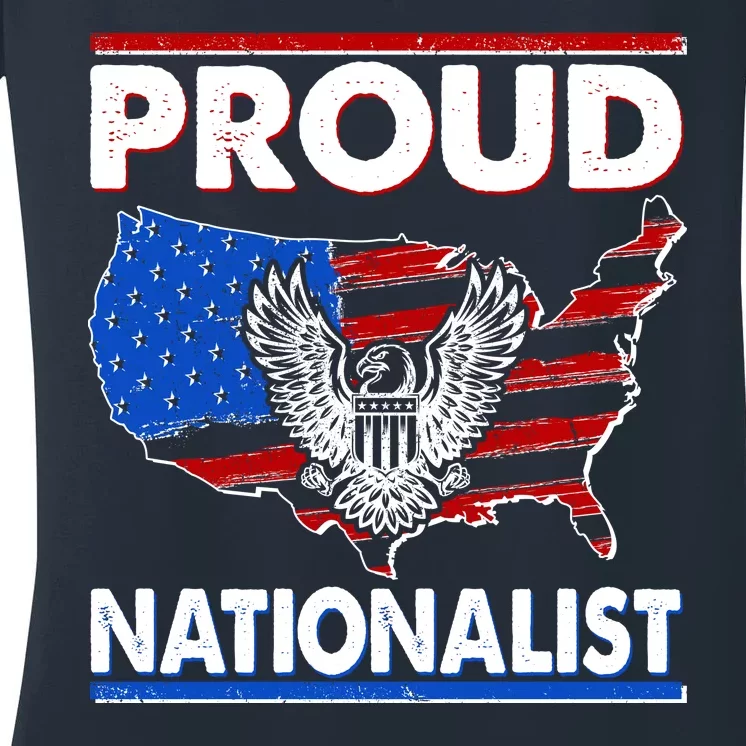 USA Proud Nationalist Women's V-Neck T-Shirt