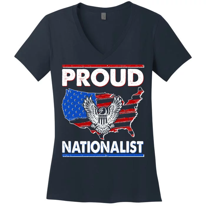 USA Proud Nationalist Women's V-Neck T-Shirt