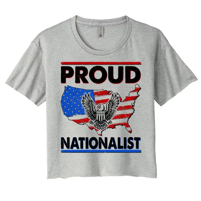 USA Proud Nationalist Women's Crop Top Tee