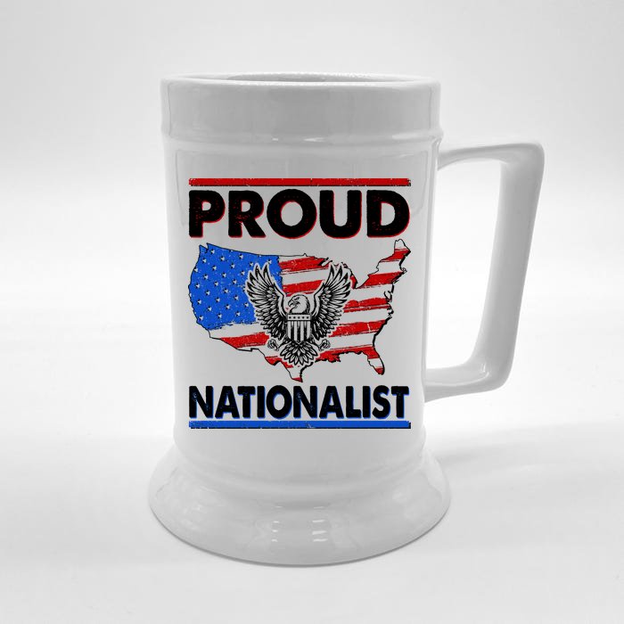 USA Proud Nationalist Front & Back Beer Stein