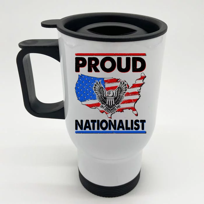 USA Proud Nationalist Front & Back Stainless Steel Travel Mug