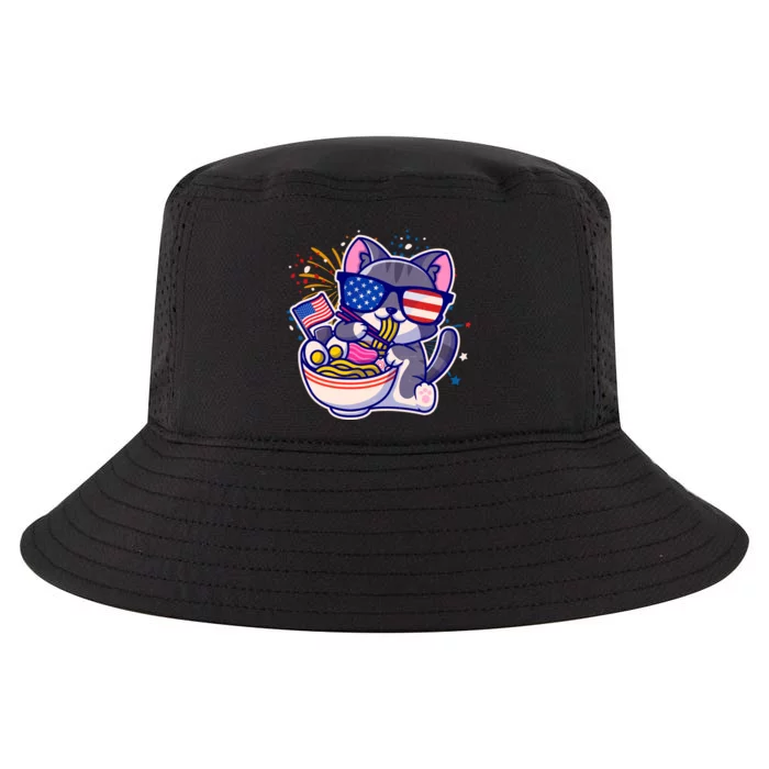 USA Ramen Bowl Kitty America Cool Comfort Performance Bucket Hat