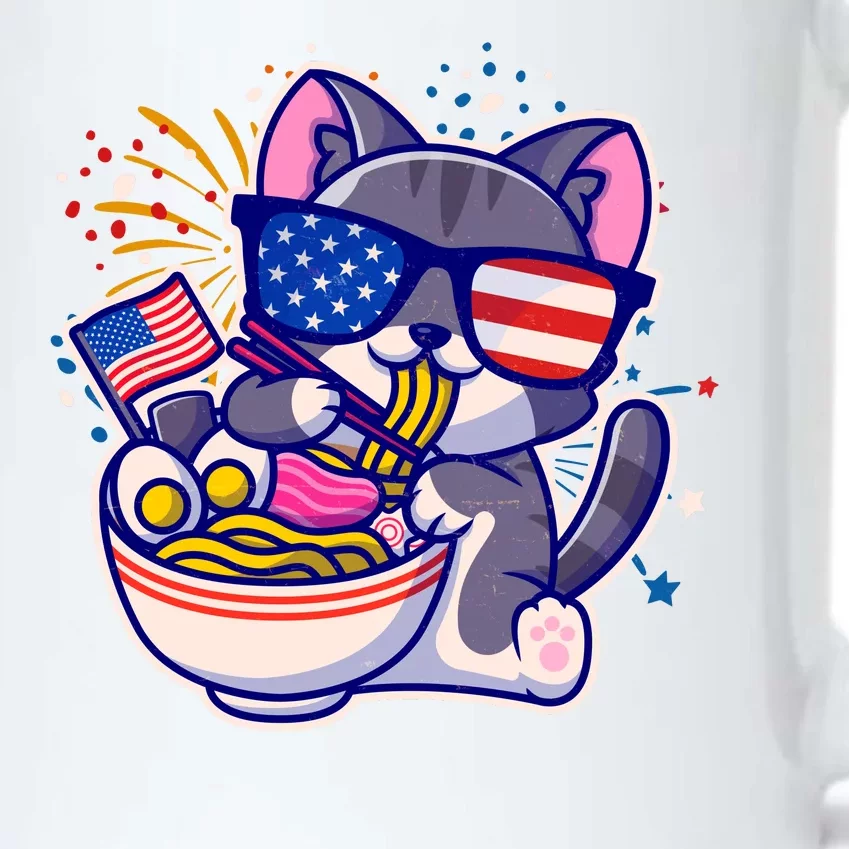 USA Ramen Bowl Kitty America Black Color Changing Mug