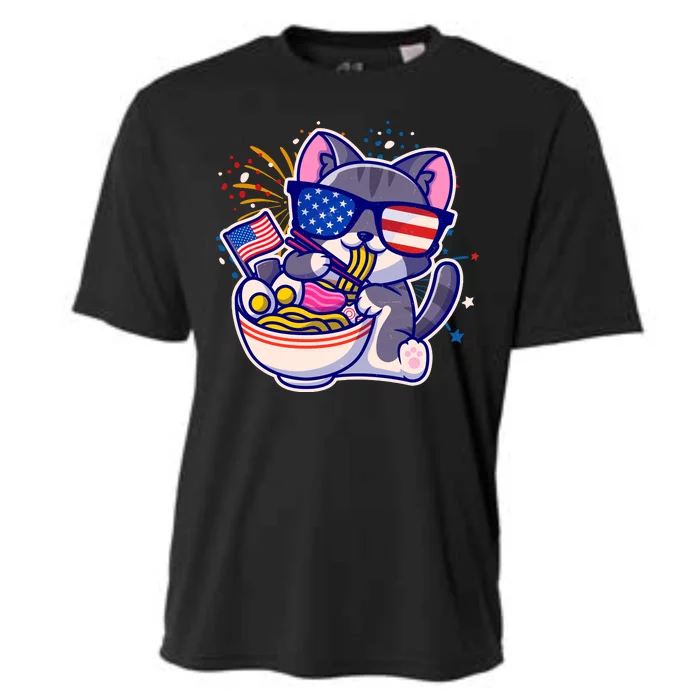 USA Ramen Bowl Kitty America Cooling Performance Crew T-Shirt