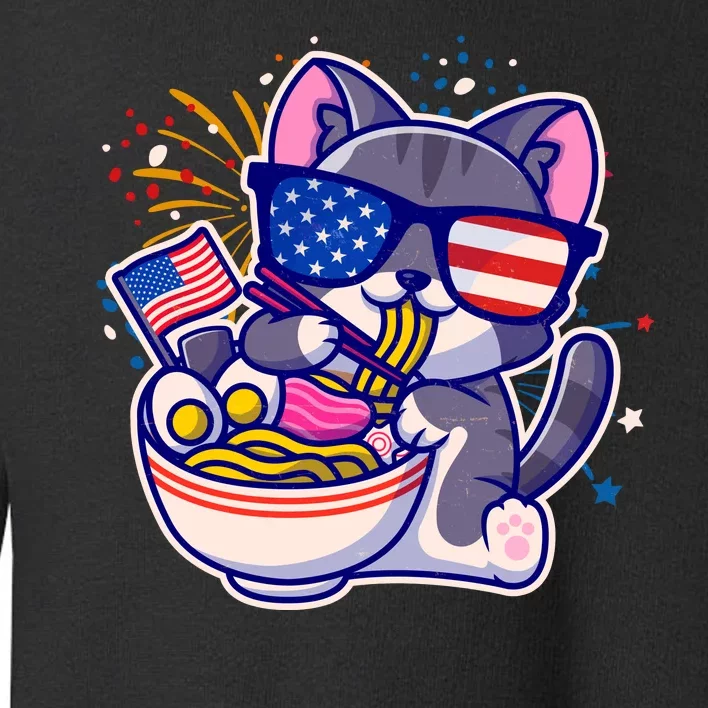 USA Ramen Bowl Kitty America Toddler Sweatshirt