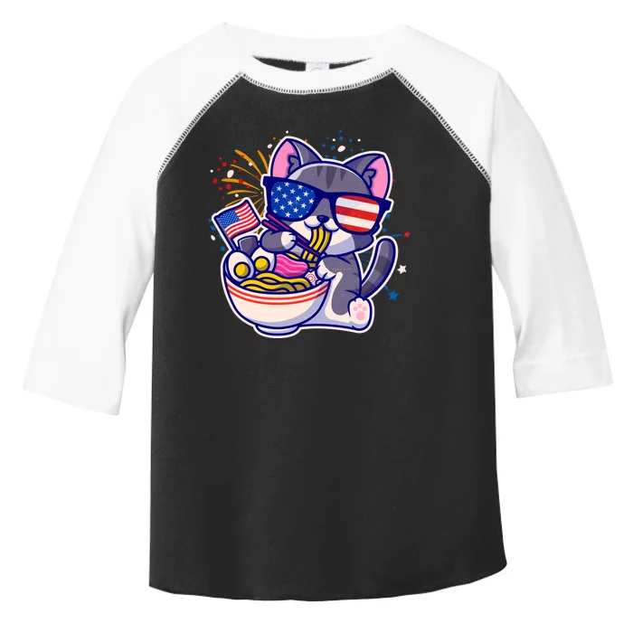 USA Ramen Bowl Kitty America Toddler Fine Jersey T-Shirt