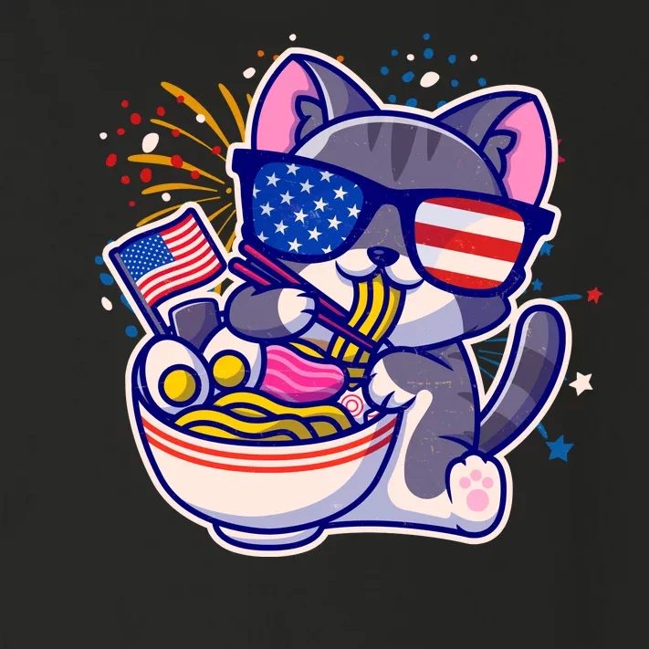 USA Ramen Bowl Kitty America Toddler Long Sleeve Shirt