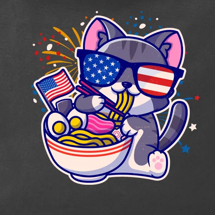 USA Ramen Bowl Kitty America Zip Tote Bag