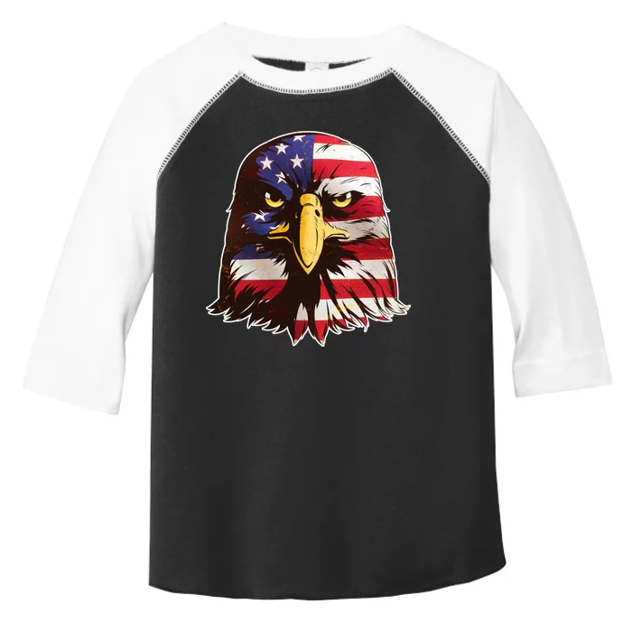 USA Red White And Blue Bald Eagle Toddler Fine Jersey T-Shirt