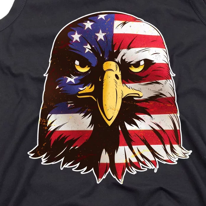 USA Red White And Blue Bald Eagle Tank Top