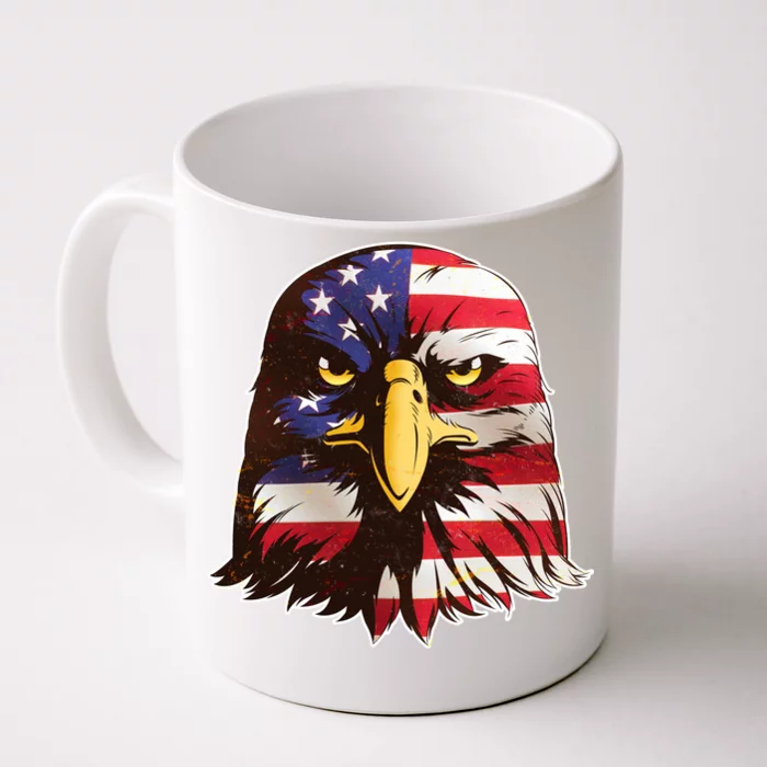 USA Red White And Blue Bald Eagle Front & Back Coffee Mug