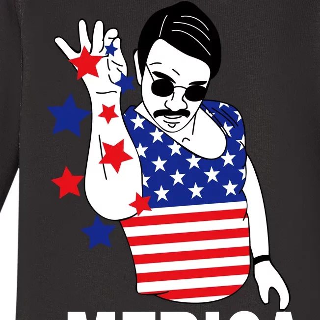 USA Salt Bae Merica Baby Long Sleeve Bodysuit