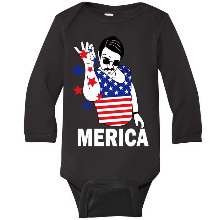 USA Salt Bae Merica Baby Long Sleeve Bodysuit