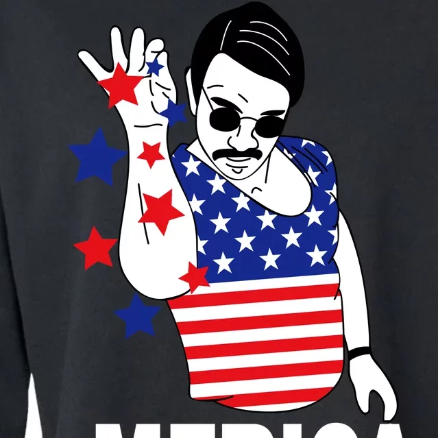 USA Salt Bae Merica Cropped Pullover Crew