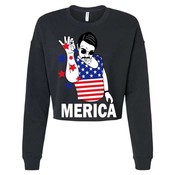 USA Salt Bae Merica Cropped Pullover Crew