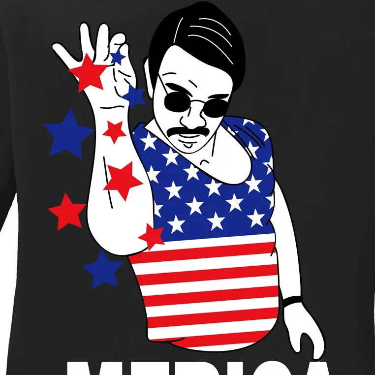 USA Salt Bae Merica Ladies Long Sleeve Shirt