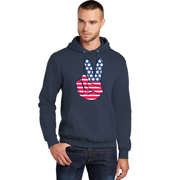 USA Simple Peace Sign Hoodie