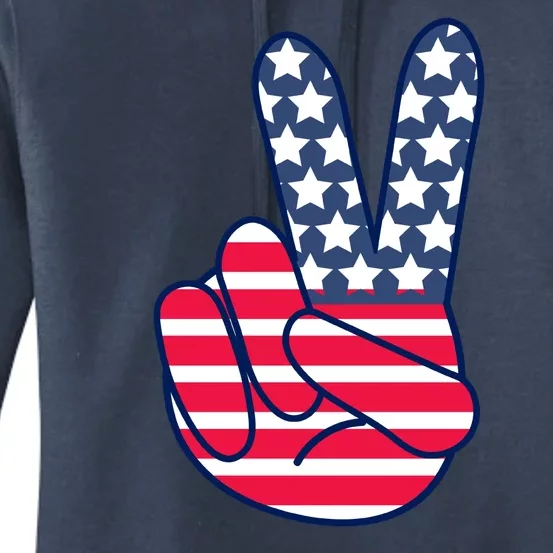 USA Simple Peace Sign Women's Pullover Hoodie